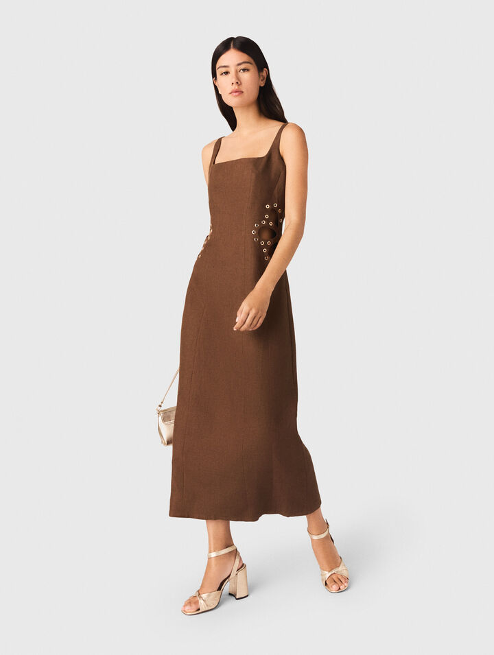 Linen blend maxi dress