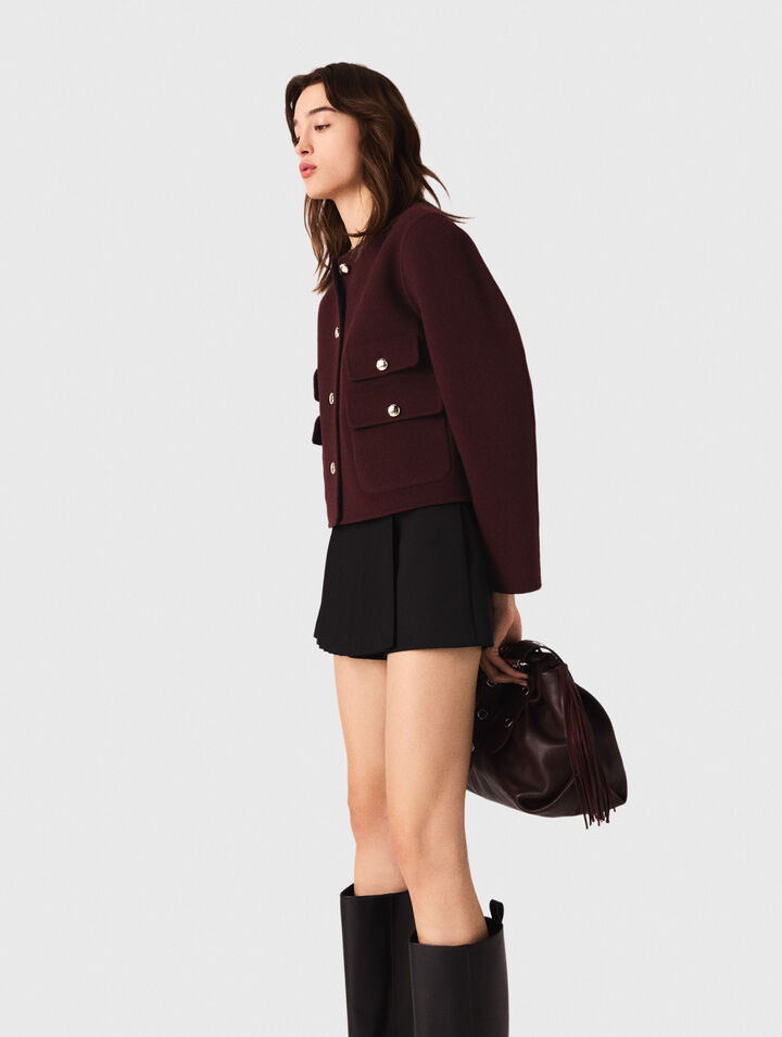 Straight-fit pleated shorts