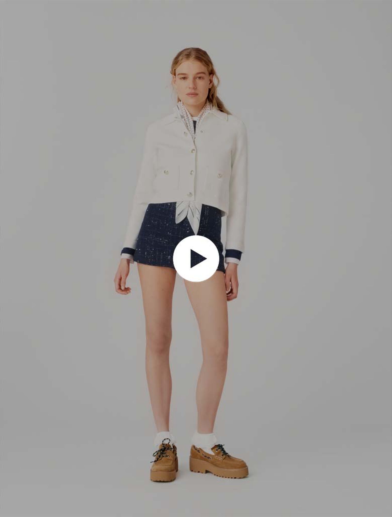 Layered effect embellished skort