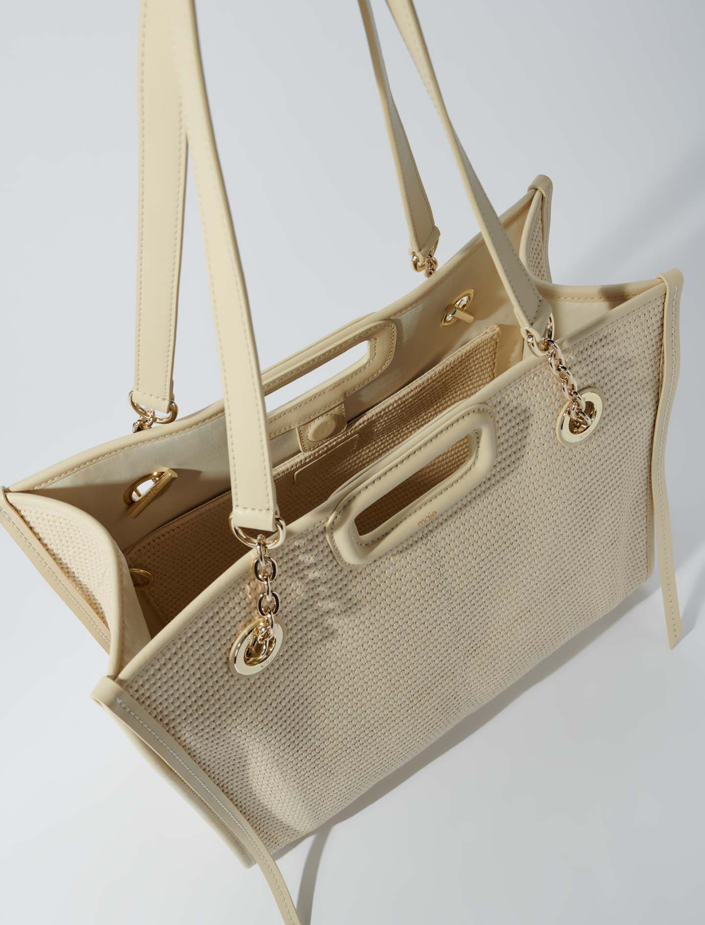 Raffia-effect textile tote bag Natural For Women | Maje