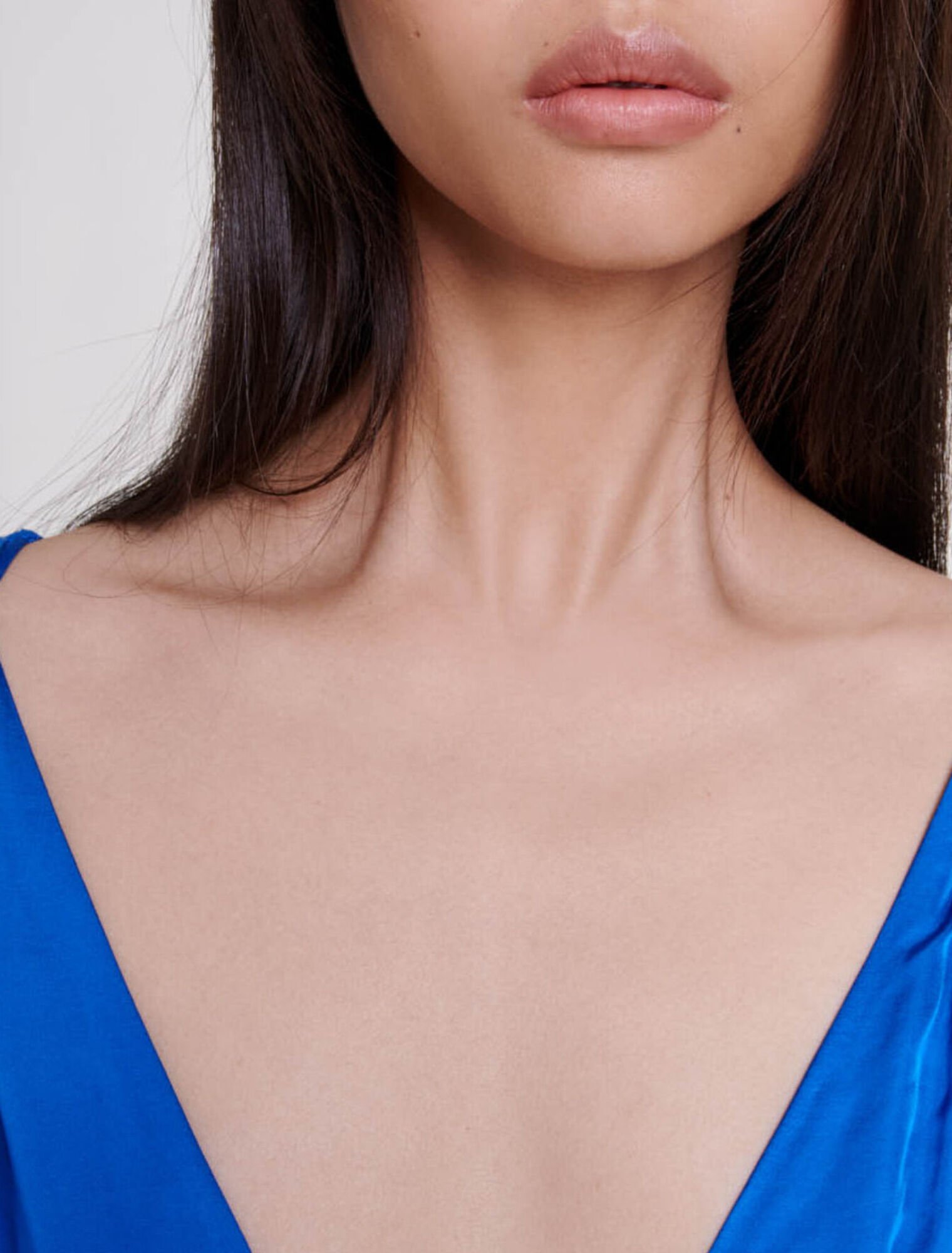 Openwork satin-effect dress