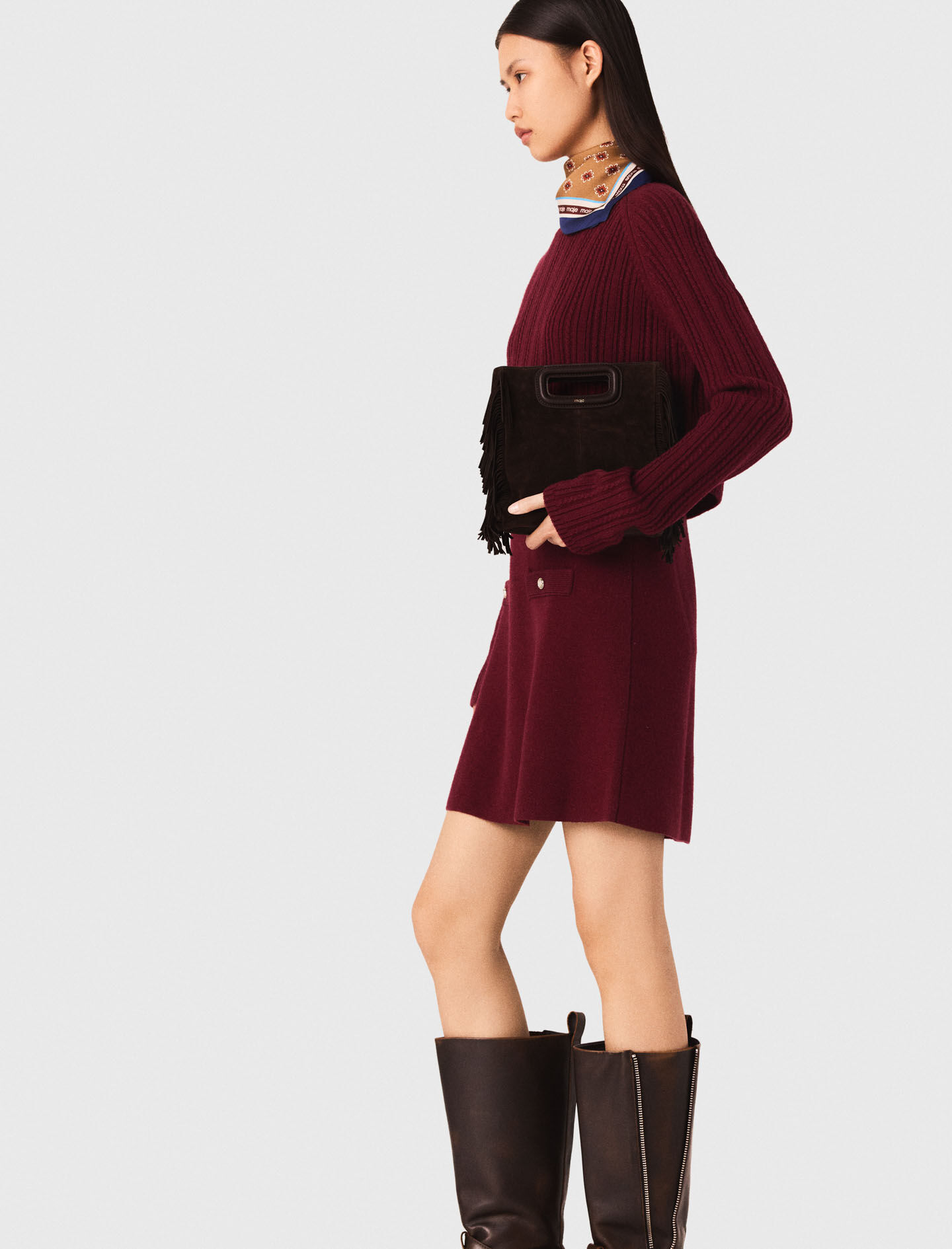 2-in-1 knit mini dress Red For Women | Maje