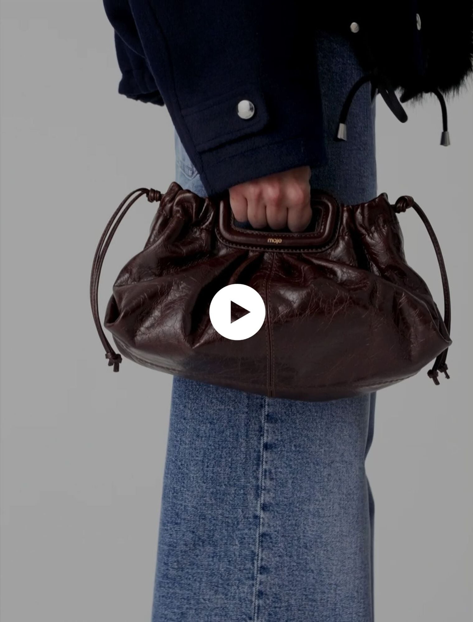 Crackled leather Milpli pouch