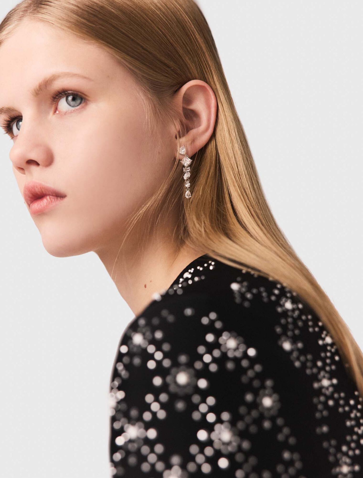 Beaded and rhinestone maxi dress