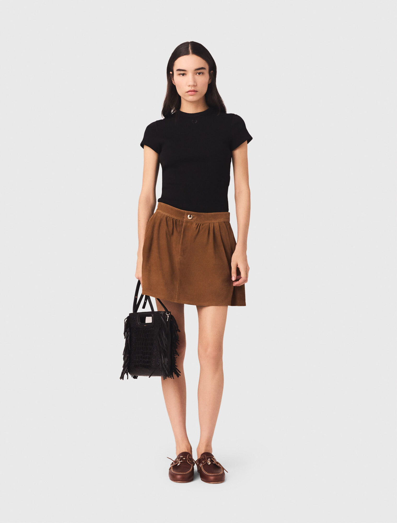 M bag in crocodile-effect leather