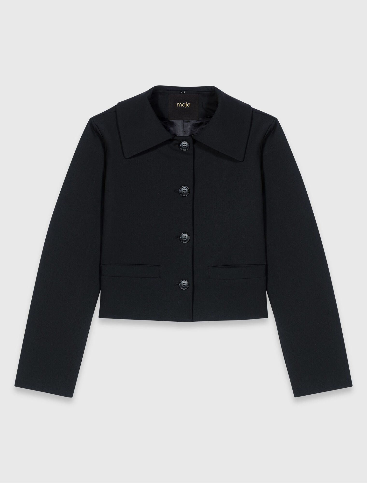 Short jacket with removable collar