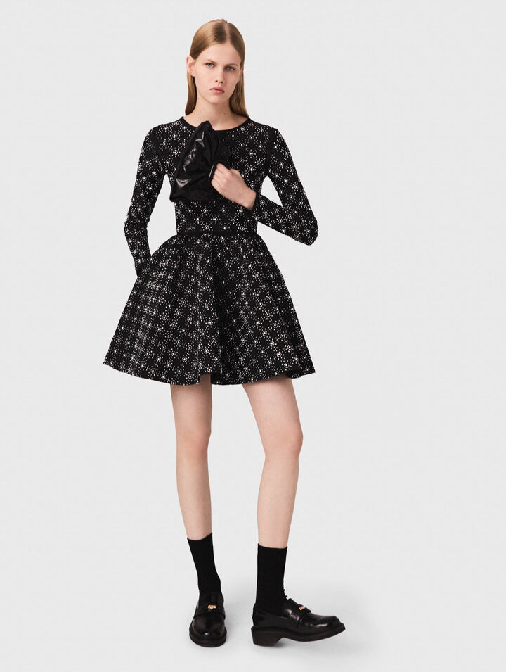 Pearl and rhinestone skater dress