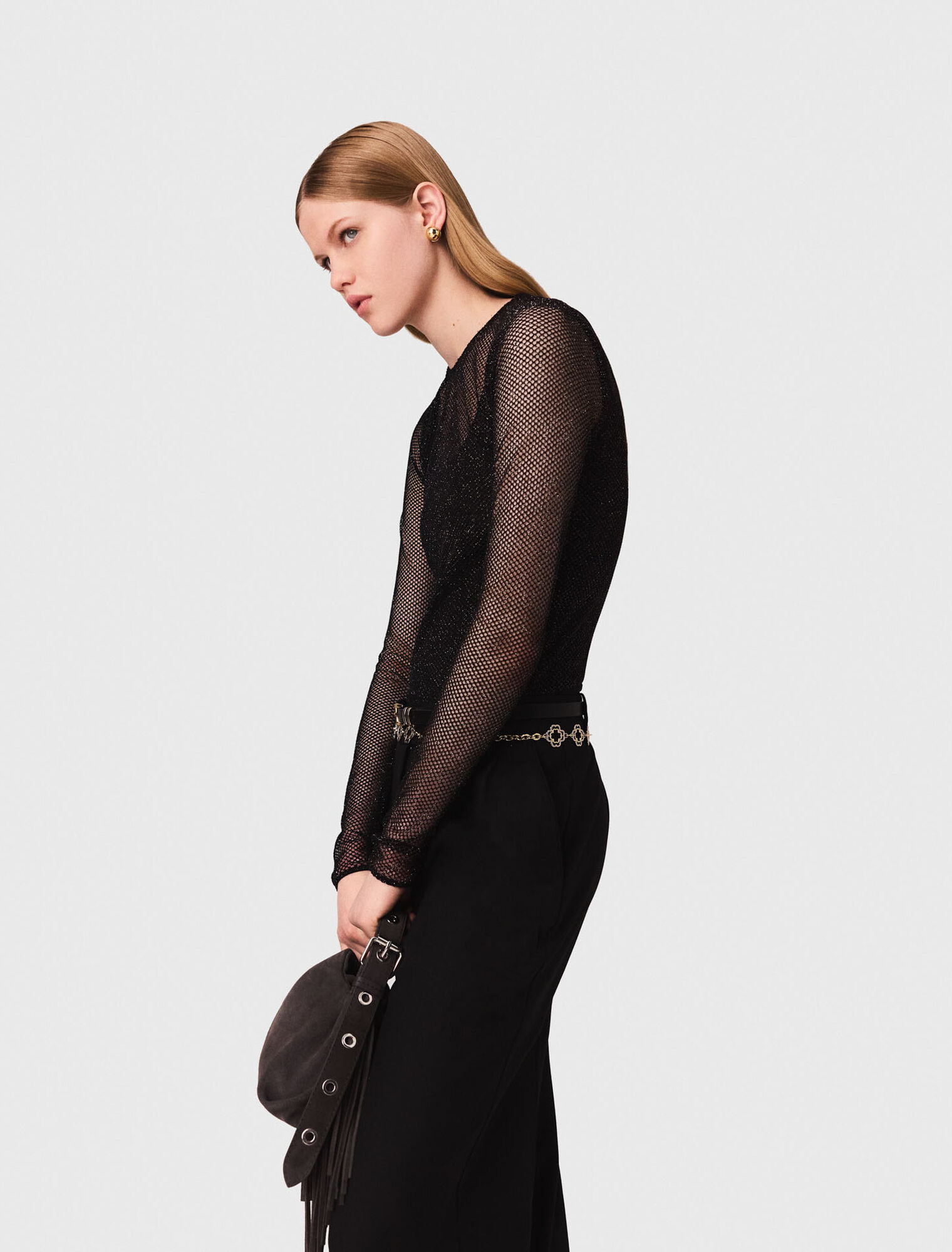 Jersey diamanté top