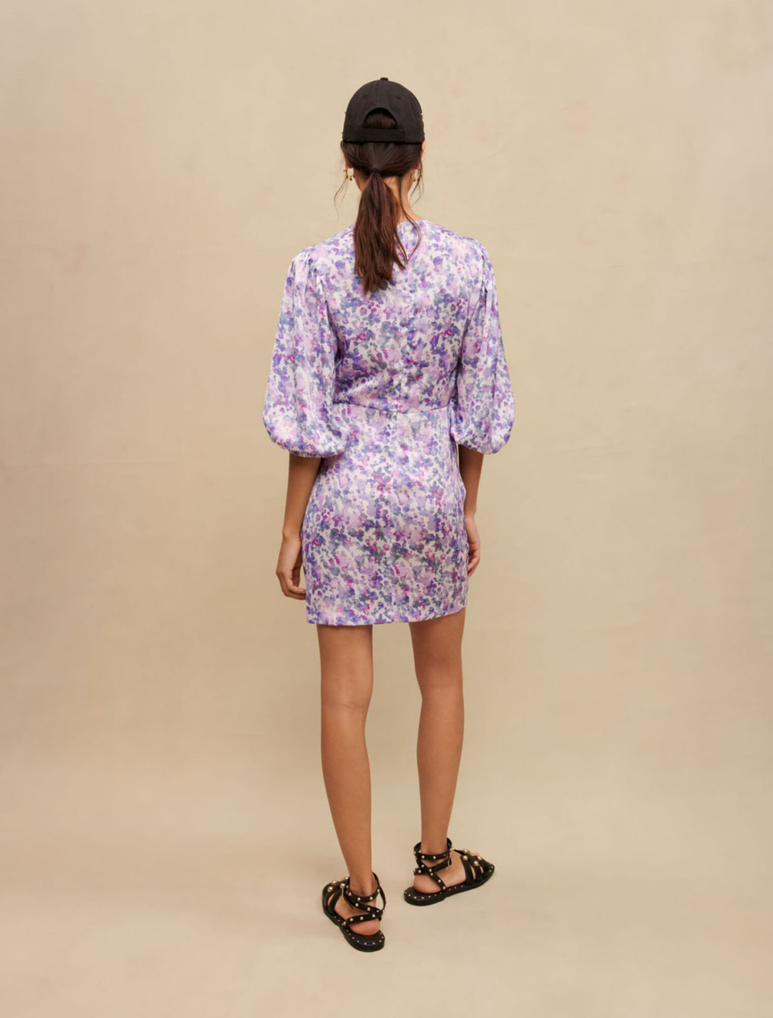 Floral draped short dress
