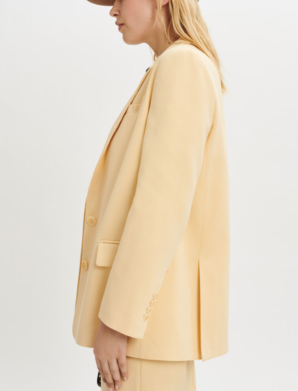 Loose-fitting suit jacket Yellow / Orange For Women | Maje Loose-fitting suit jacket Yellow / Orange For Women | Maje