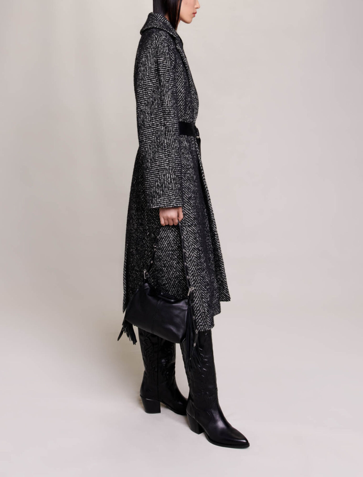 Long herringbone coat