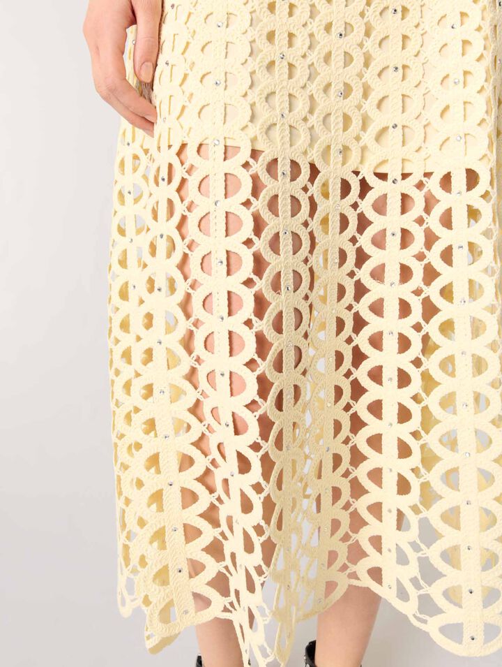 Rhinestone crochet maxi dress