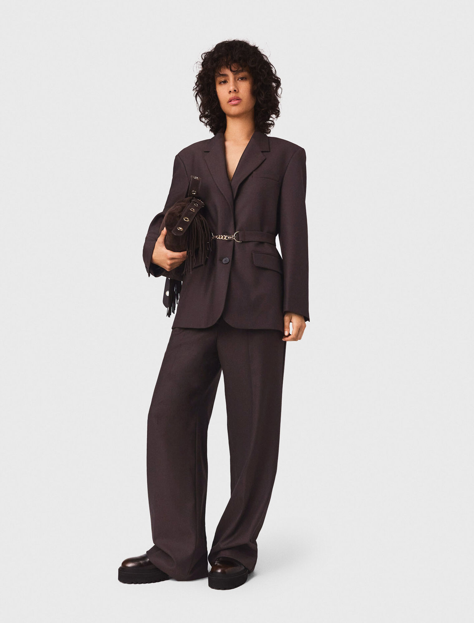 Belted suit jacket