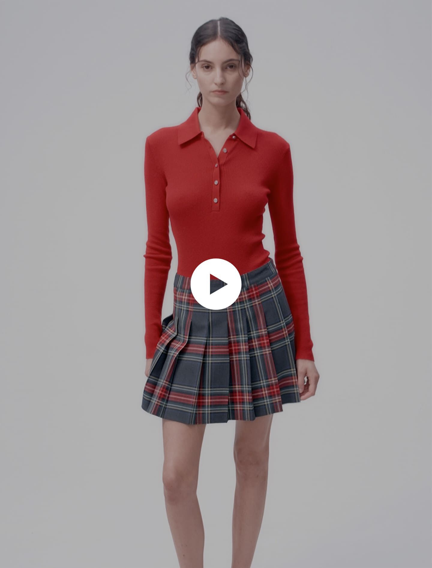 Red tartan print skirt hotsell