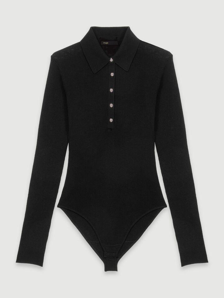 Wool and silk bodysuit