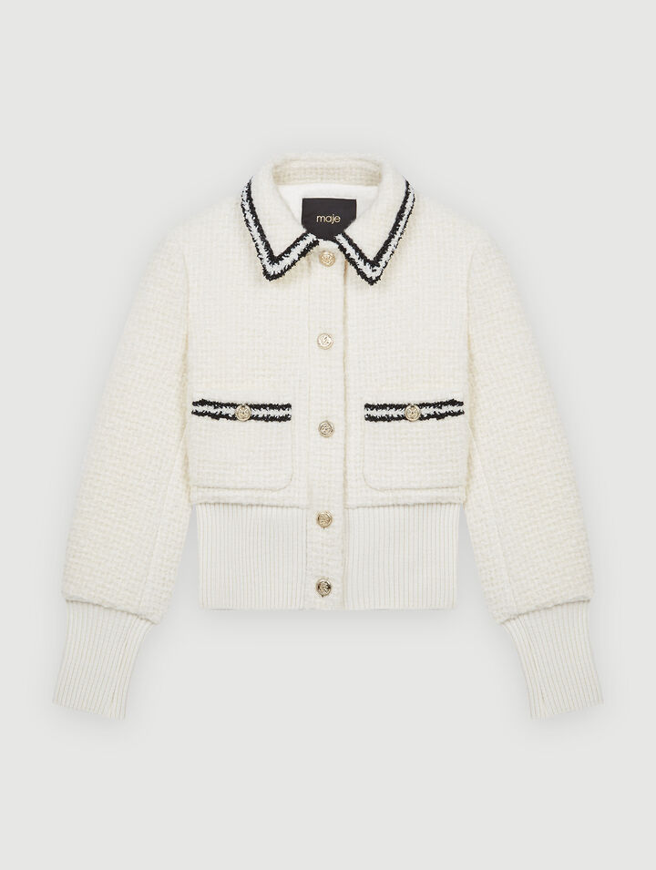 Contrasting tweed-style jacket