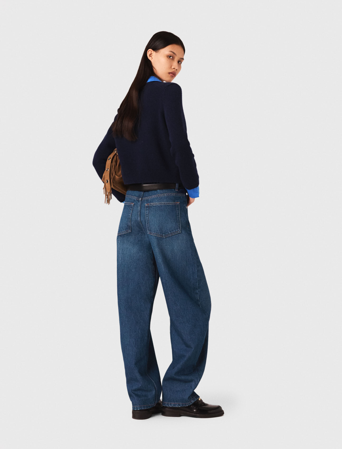 Balloon jeans with martingale Blue For Women | Maje