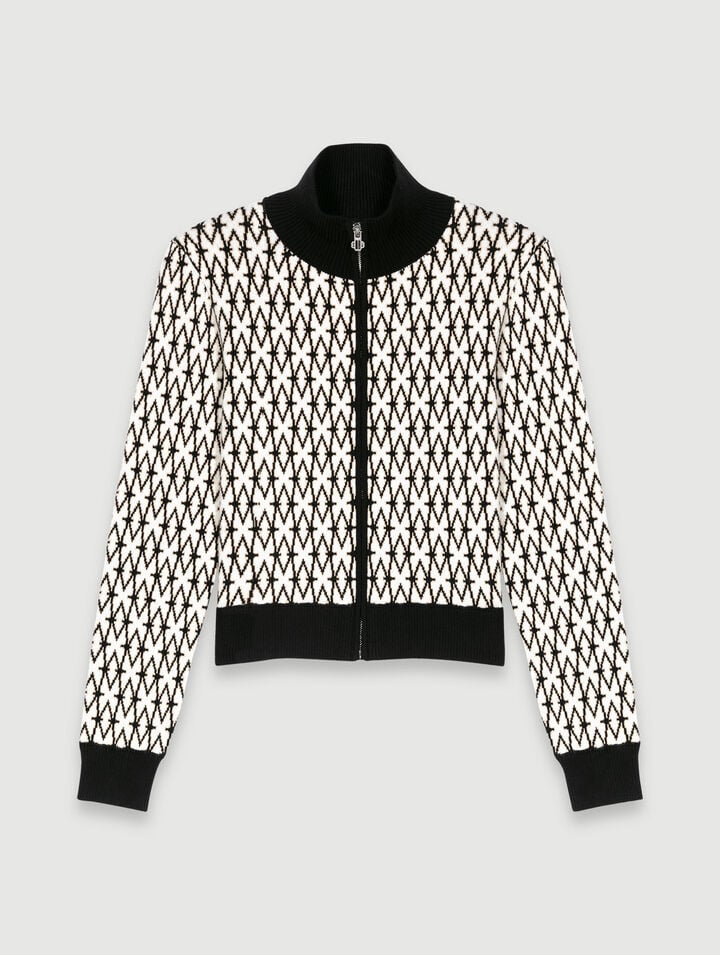 Monogrammed knit cardigan