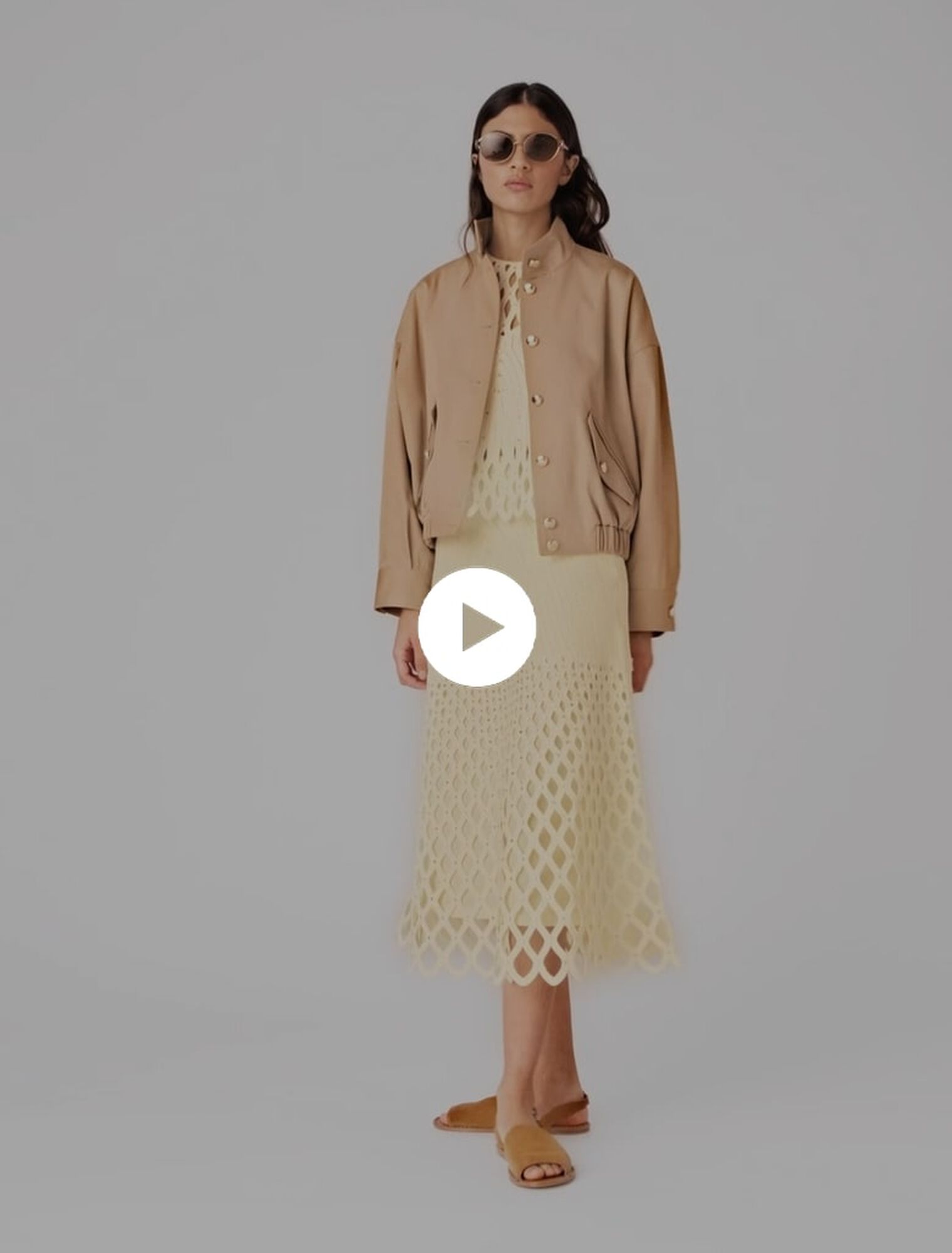 Crochet skirt with removable lining