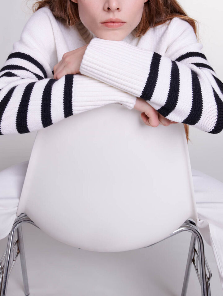 Breton jumper with zip collar