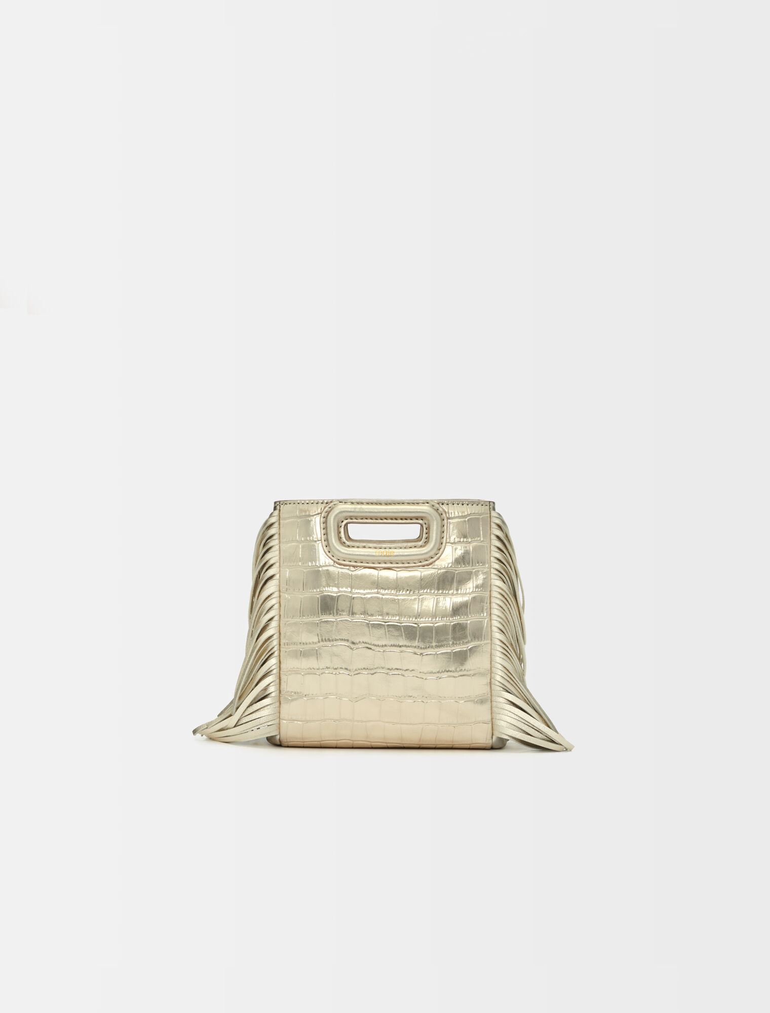 Embossed croc-effect leather mini M bag