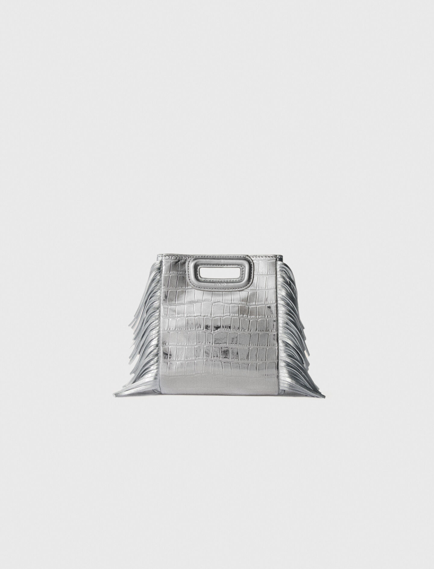 もらって嬉しい出産祝い bag M embossed-leather Mini with For Gray / Black chain テープ・マスキングテープ