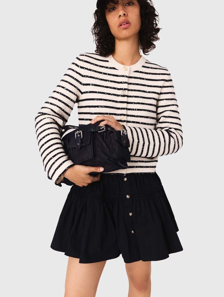 Wool cardigan with snaps