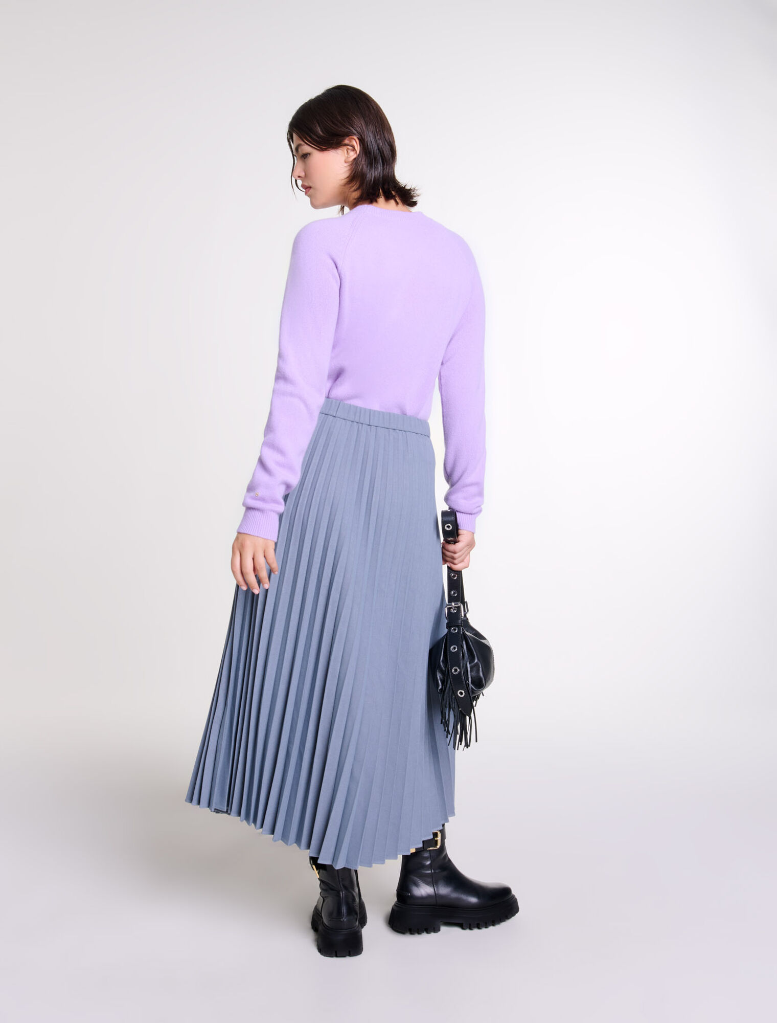 Asymmetrical pleated skirt