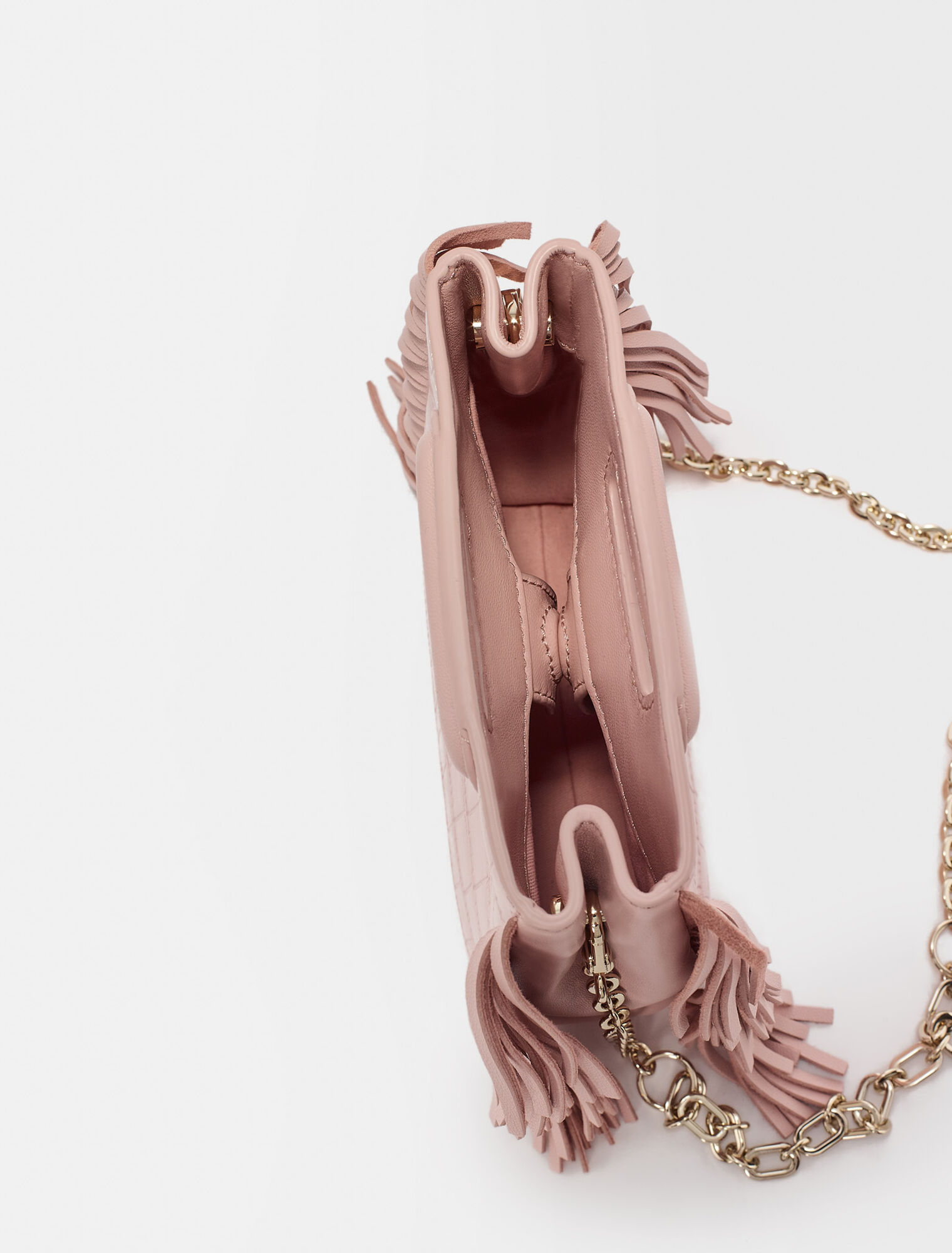 Mini embossed-leather M bag with chain