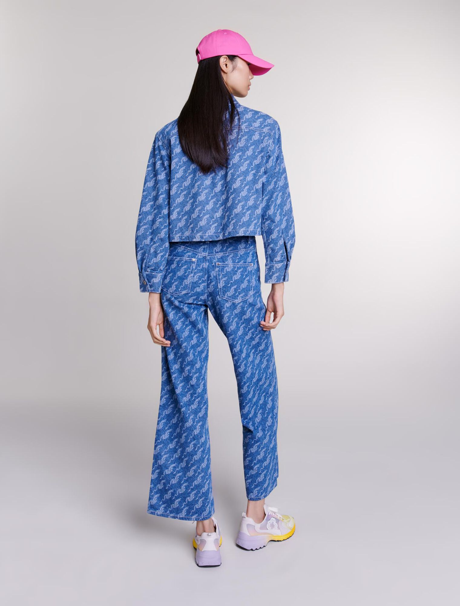 Patterned denim shirt