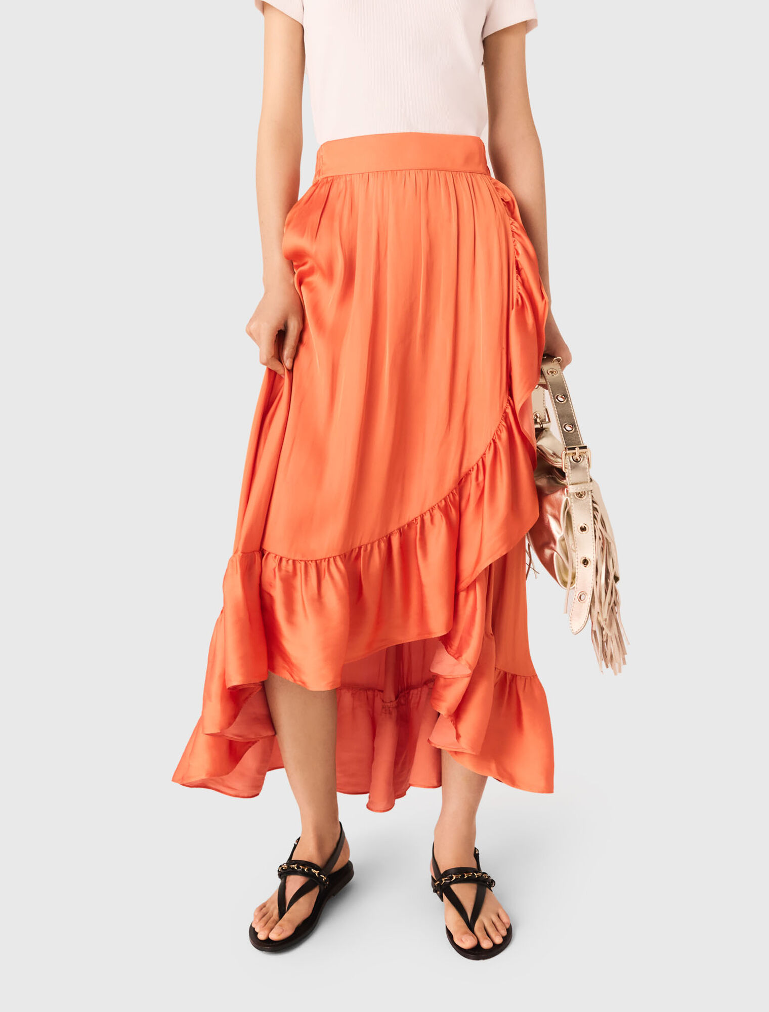 Asymmetric long skirt