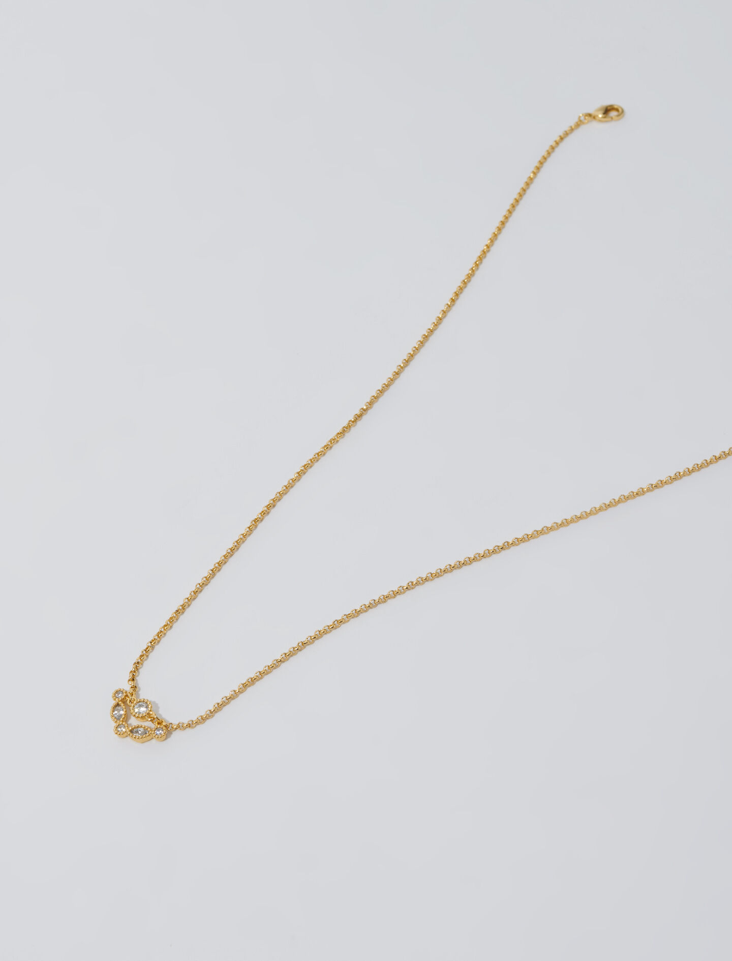 人気 ブランド チェック Gold-tone necklace with rhinestones 靴