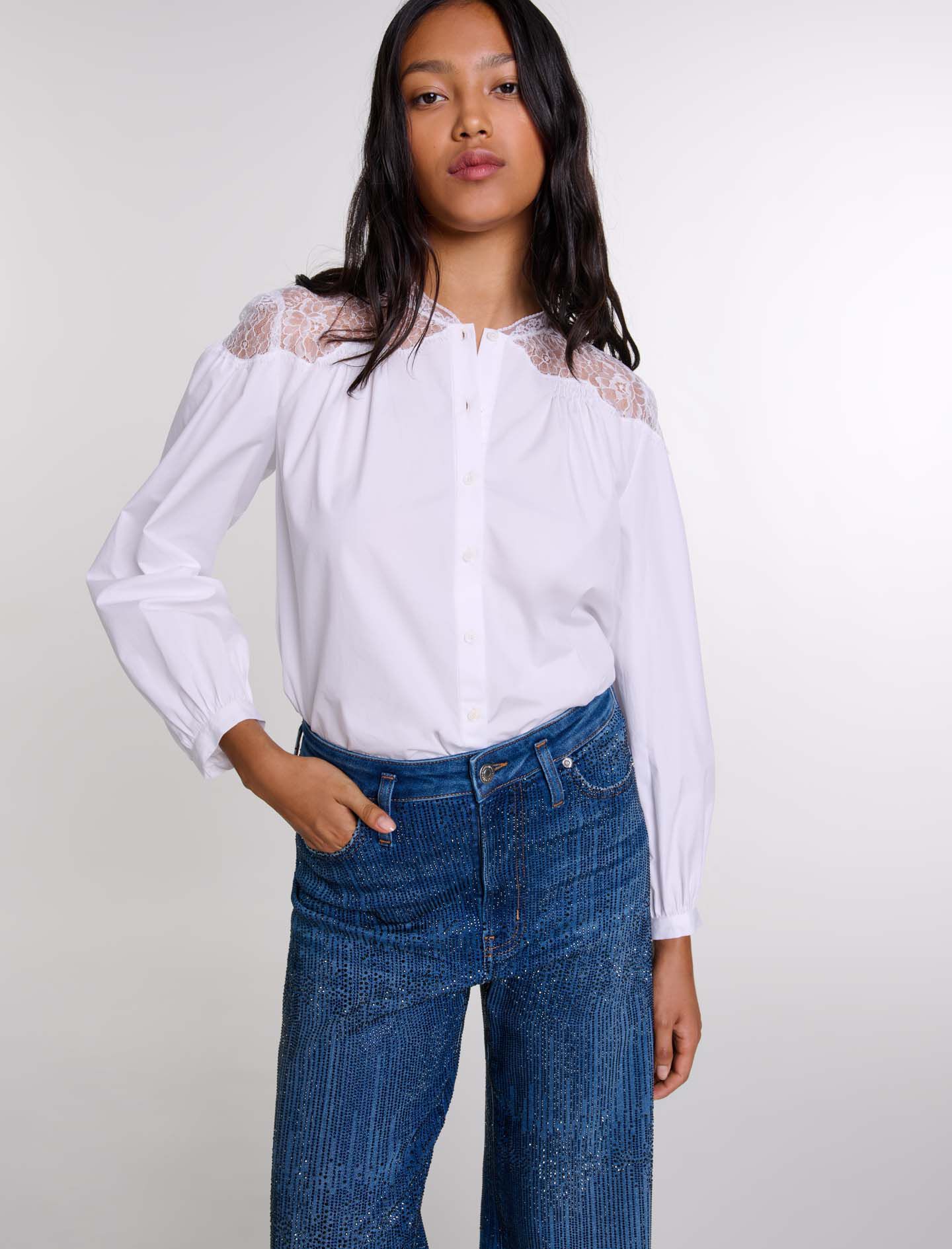 Lace shirt White For Women | Maje Lace shirt White For Women | Maje