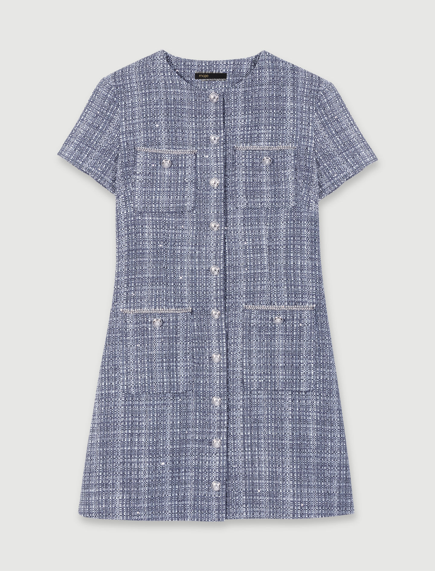 Tweed dress Black / Gray For Women | Maje