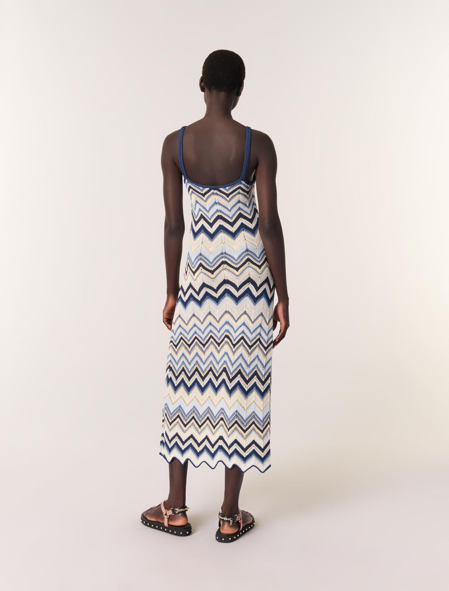 Crochet-knit maxi dress
