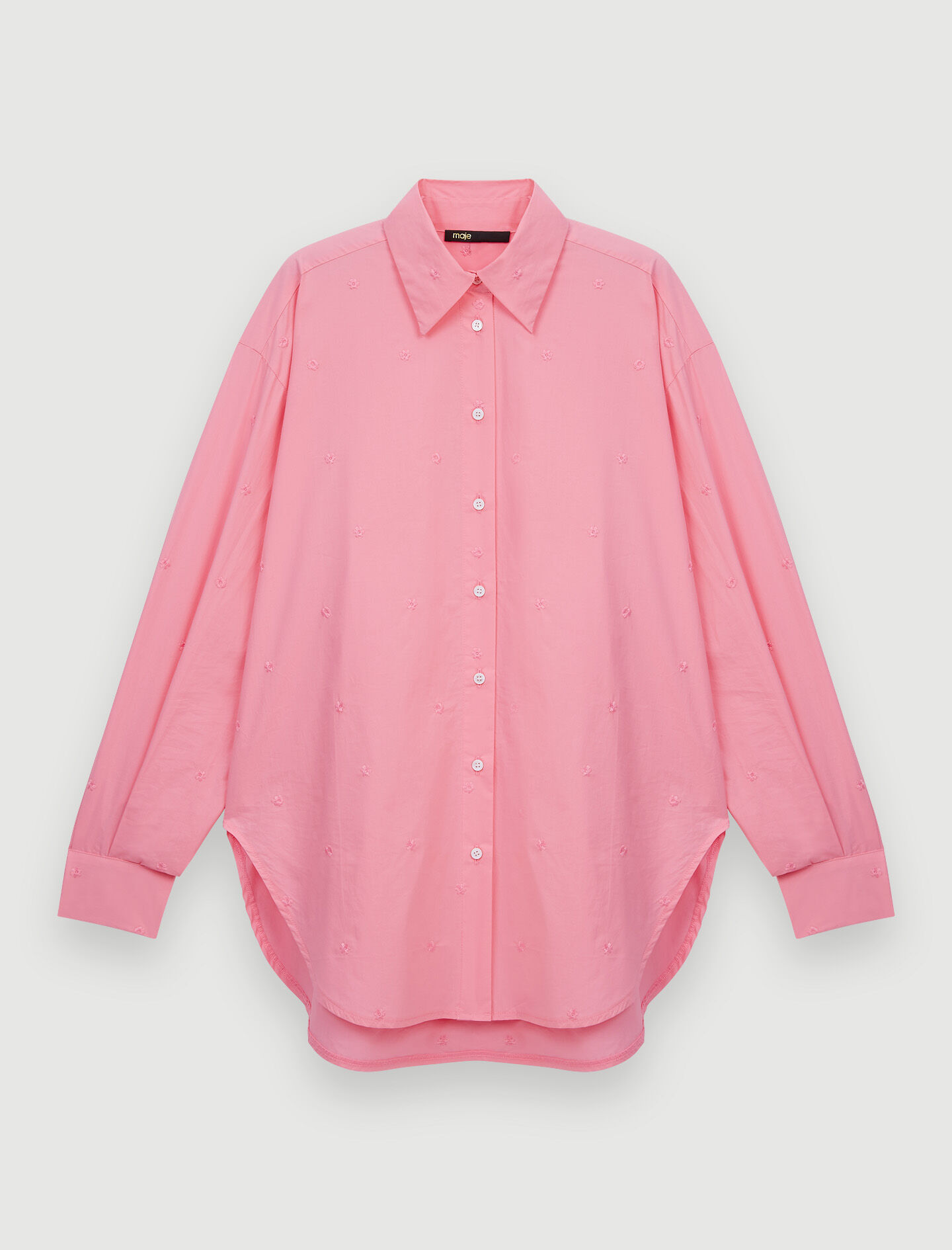 Embroidered poplin shirt