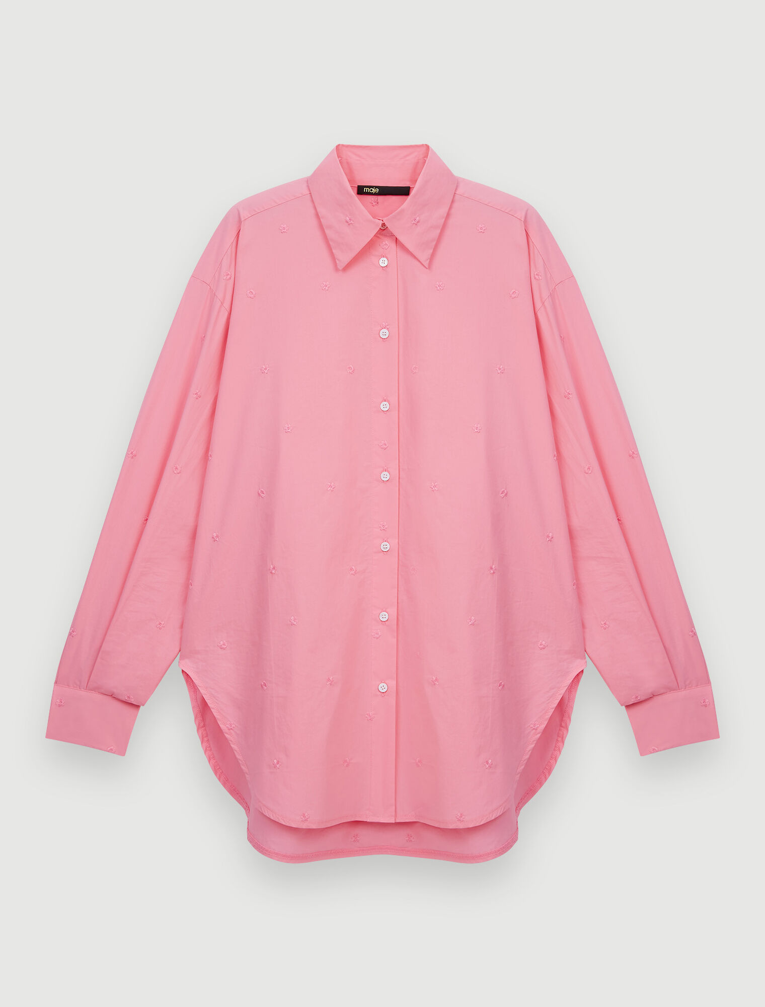 Embroidered poplin shirt