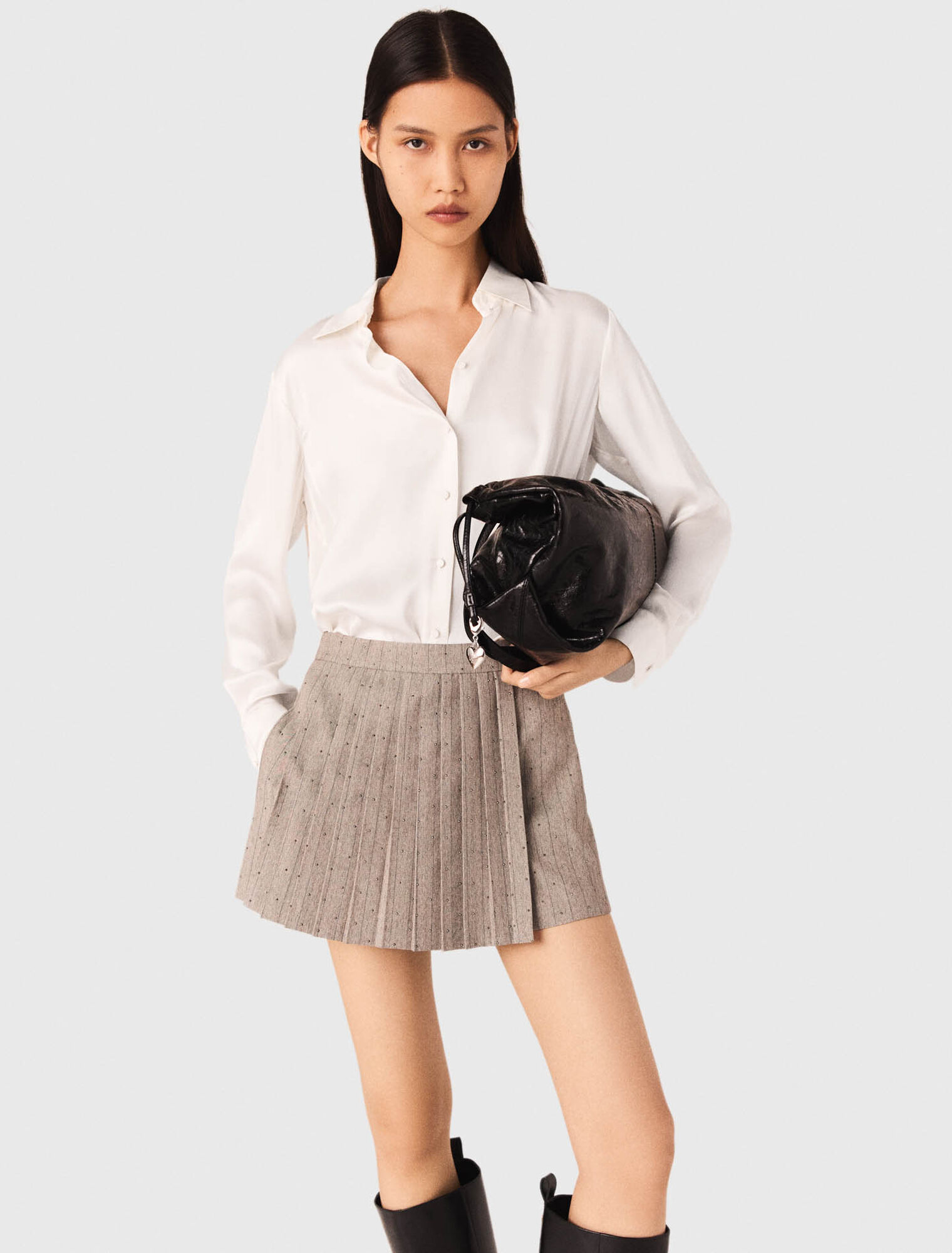 White silk blouse