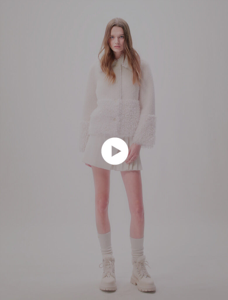 Short fake fur coat White For Women Maje