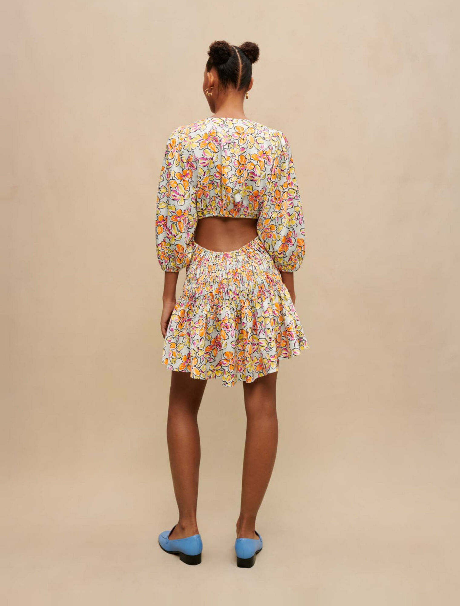 Short floral printed dress