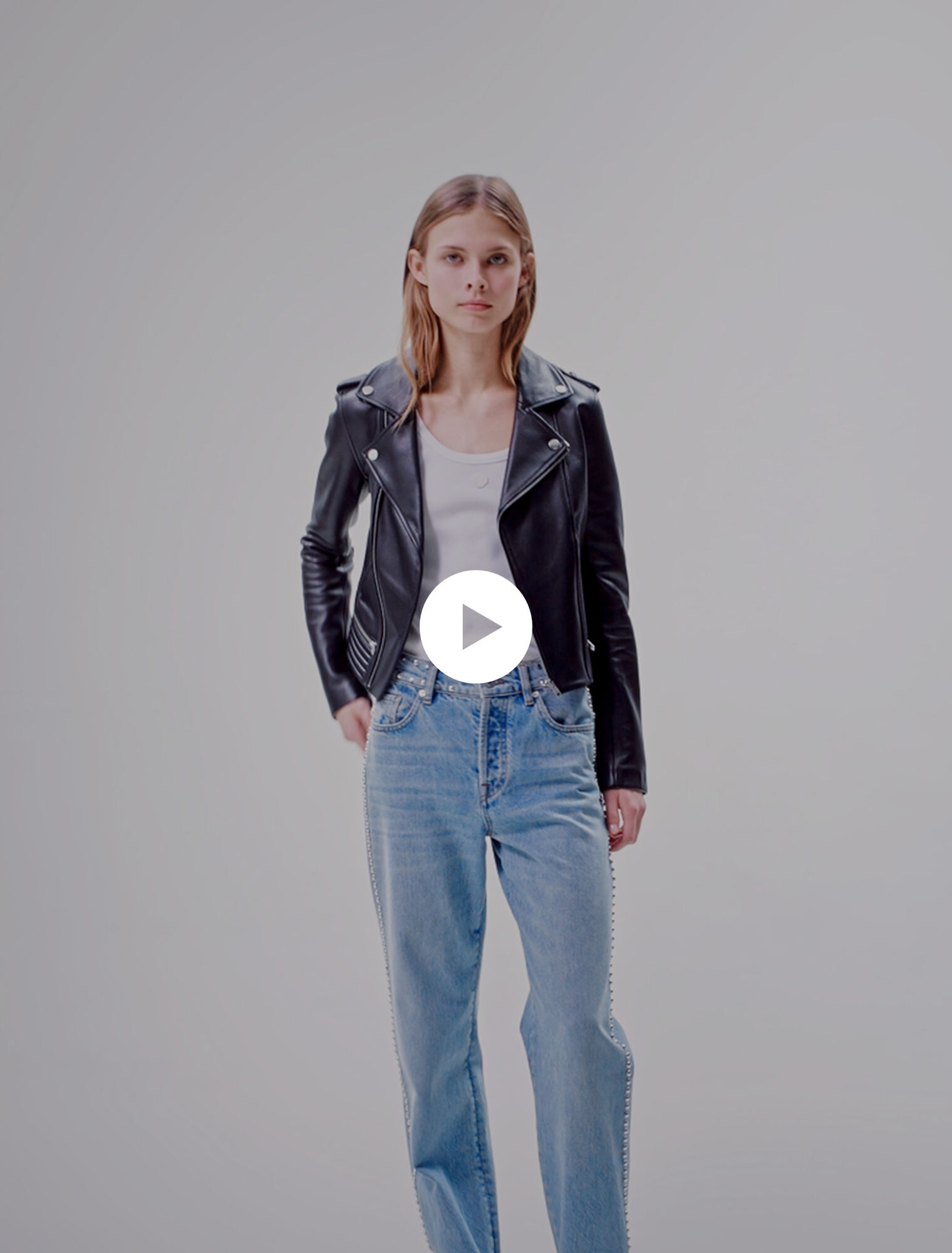 Leather biker jacket