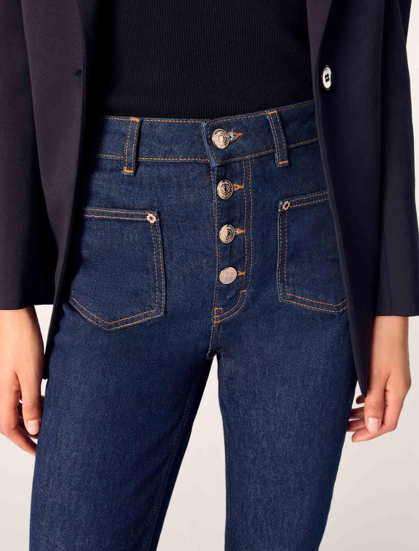 Denim jeans with pockets Blue For Women | Maje