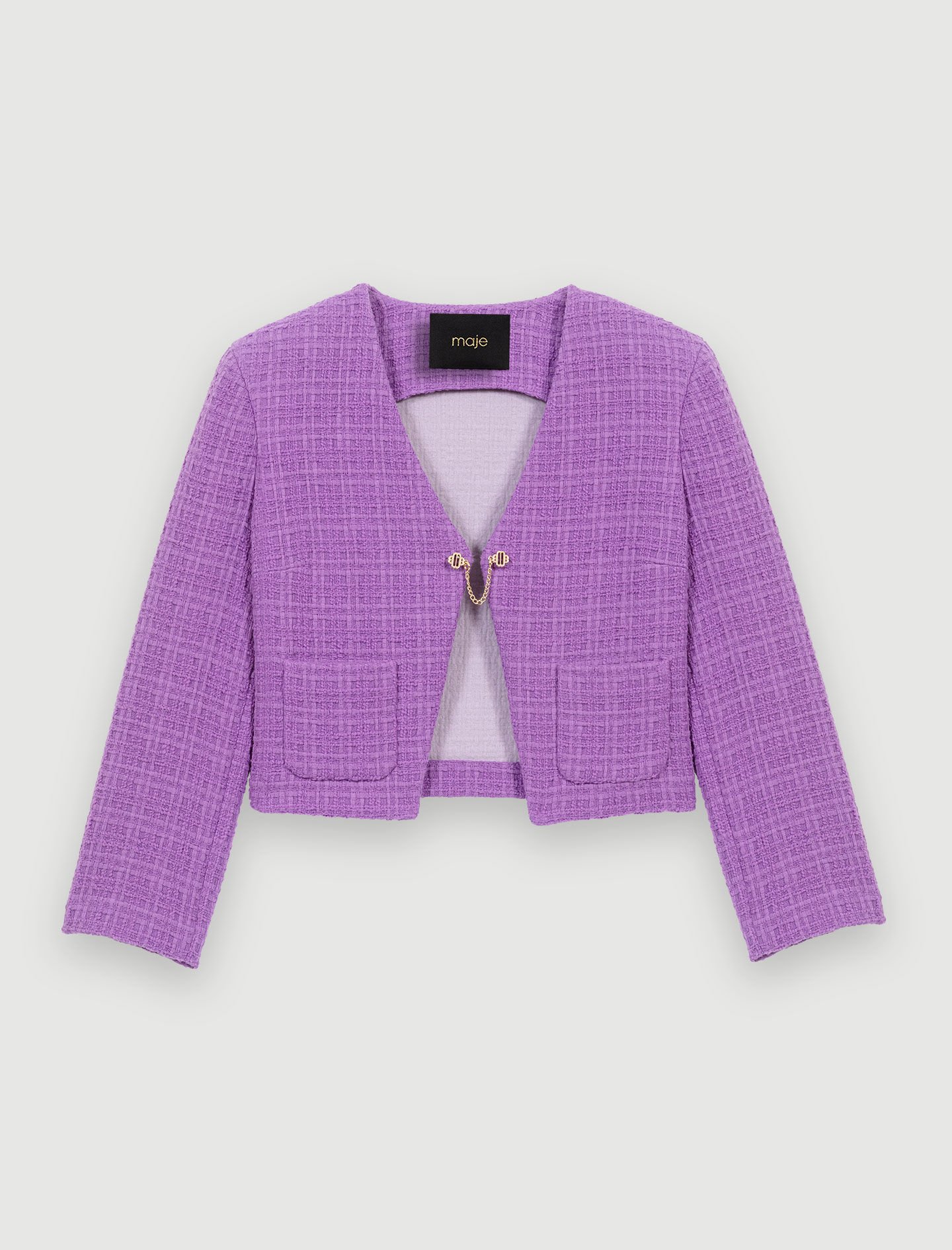 Short tweed jacket Purple For Women | Maje