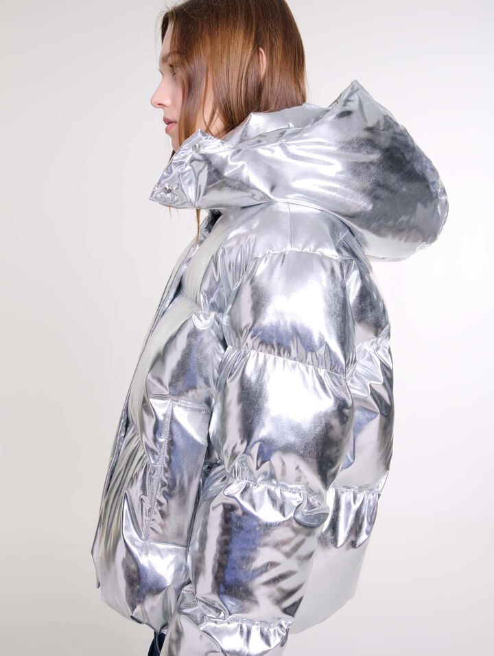 Silver hooded jacket