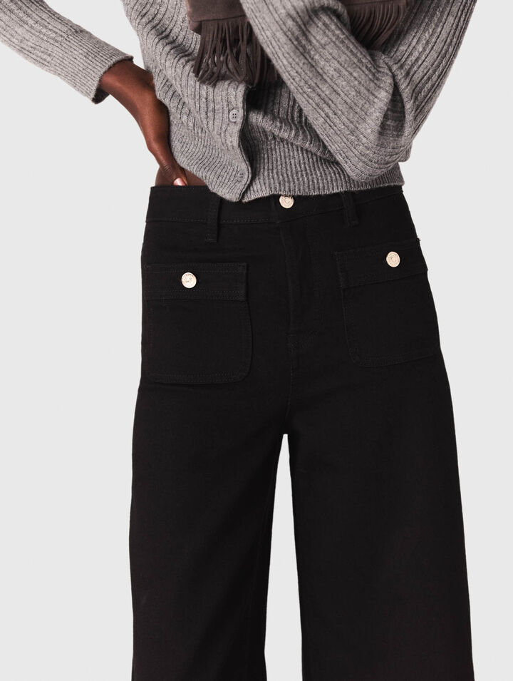 Straight-leg jeans with patch pockets