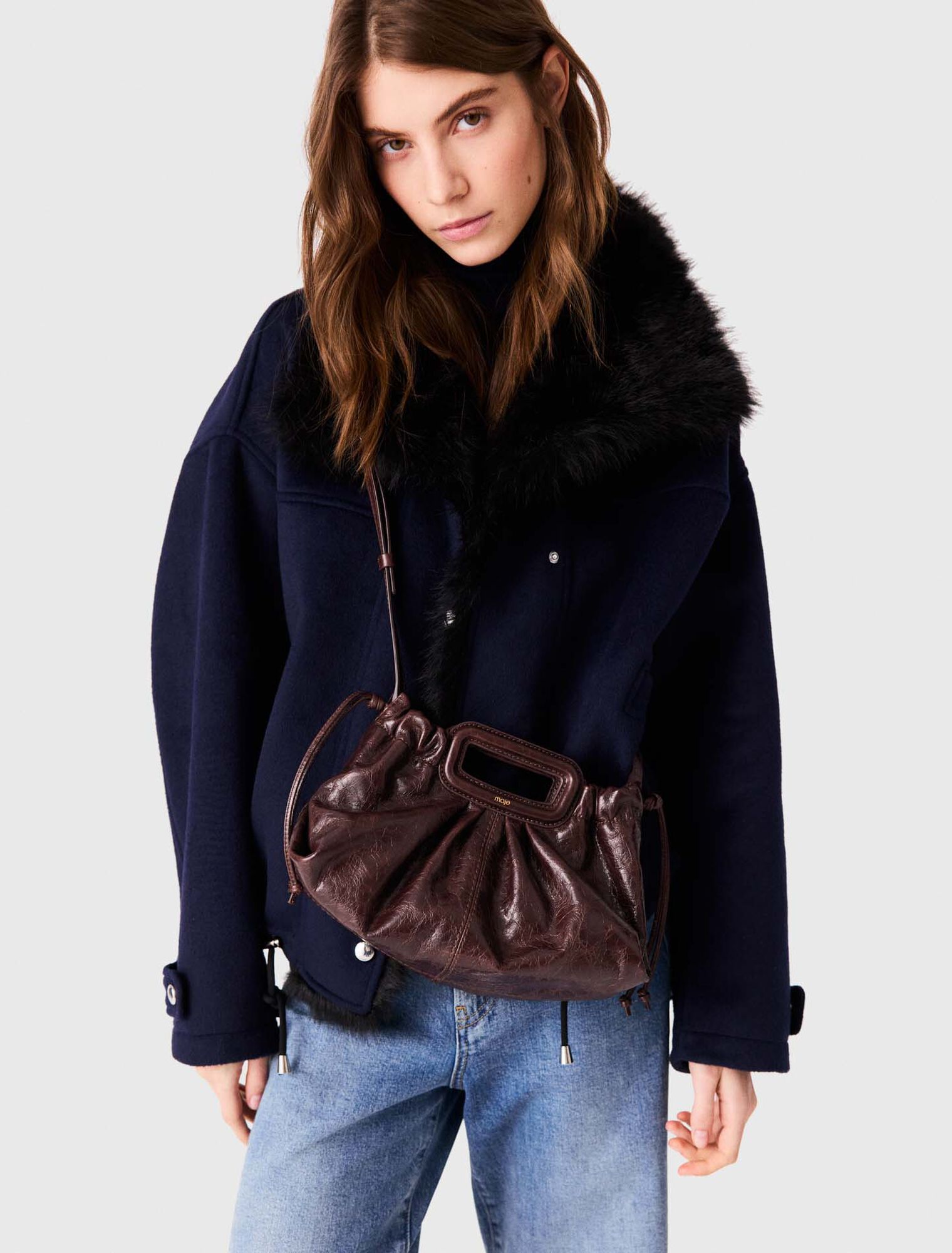 Crackled leather Milpli pouch