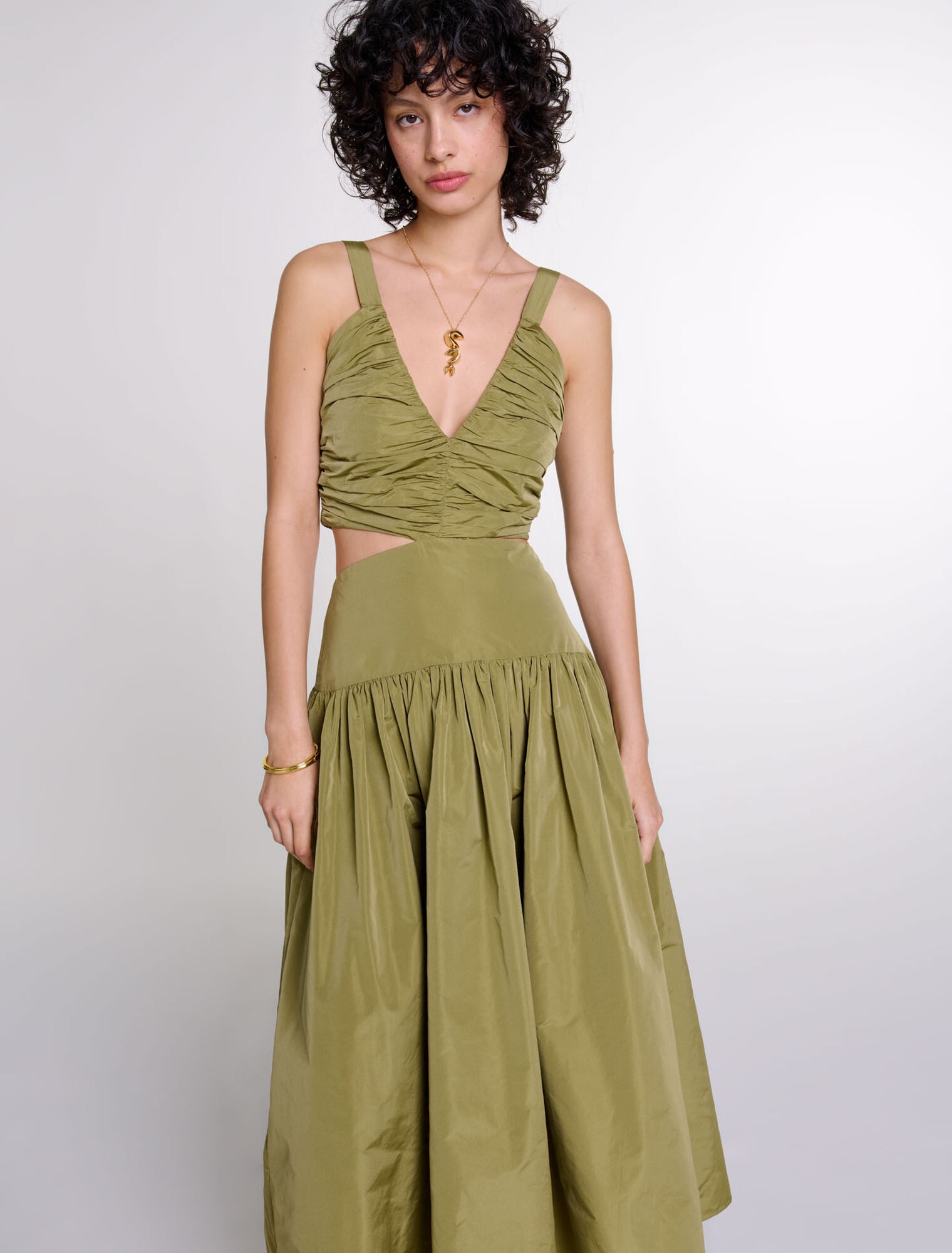 Cutaway taffeta dress