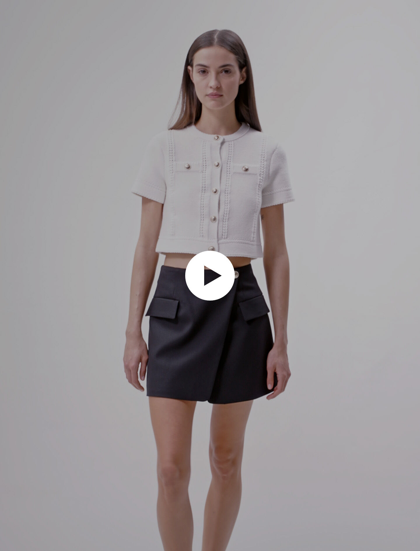 Own the night embellished wrap mini skirt in black online