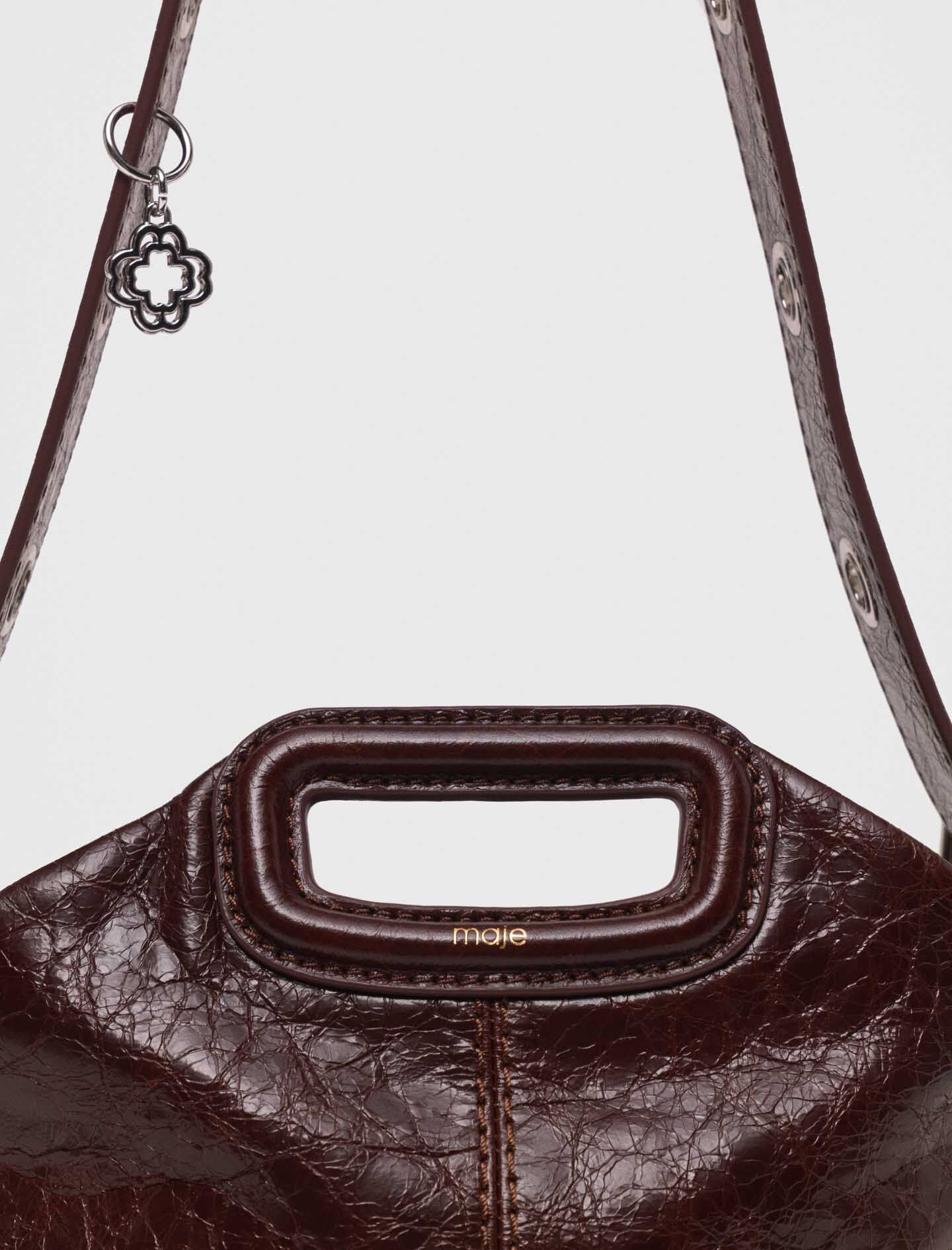 JAM☆ Crackled leather Miss M bag Brown For Women | Maje