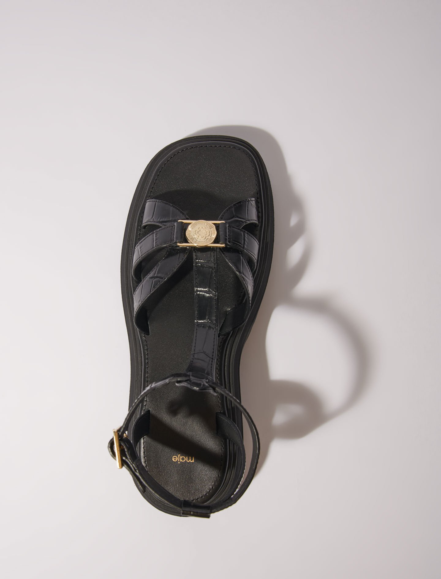 Flat sandals with tread Black / Gray For Women | Maje Flat sandals with tread Black / Gray For Women | Maje